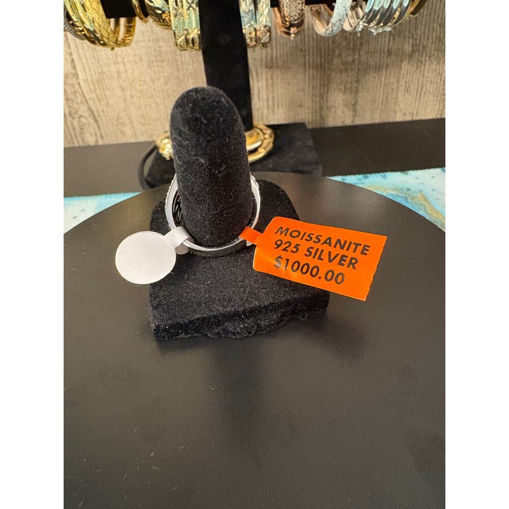 SZ. 10 Men's 3CTW Moissanite 925 Silver Ring - Picture 8 of 10